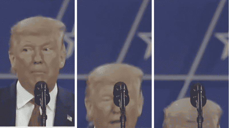 Trump Mocks Bloomberg’s Height by Crouching Down Behind Podium at CPAC