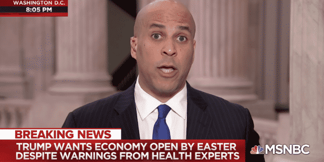 Booker Says Trump’s Call to Restart US Economy by Easter Is ‘a Drumbeat of One’