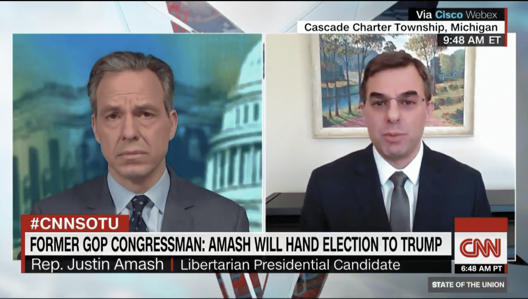 Justin Amash Rejects Claim He Would Be a Spoiler Candidate in the General Election