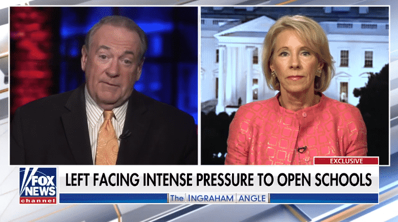 DeVos Criticizes Teachers Unions, Suggests Some Are Pushing Agendas Like ‘Defunding the Police’