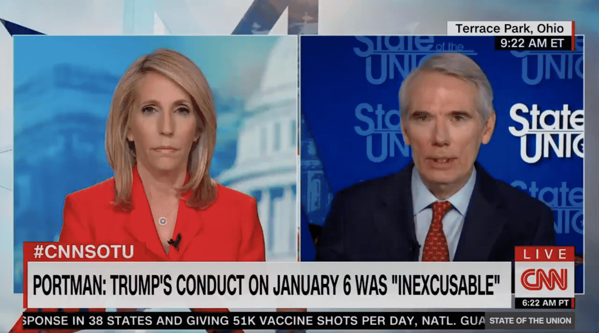 Portman: Trump’s Behavior ‘Wrong and Inexcusable’ but May Not Be ‘Subject to a Conviction’