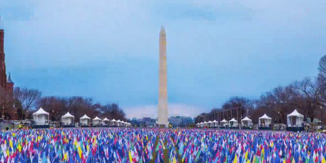 National Mall Covered With 200K Flags Ahead of Biden’s Inauguration
