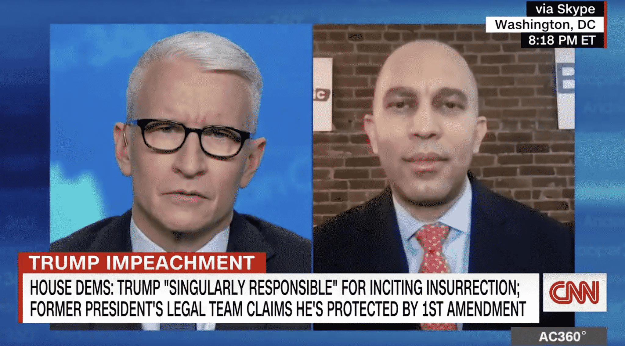 Hakeem Jeffries Accuses Graham of Being ‘Divorced From Reality’ Over Impeachment Trial Claims