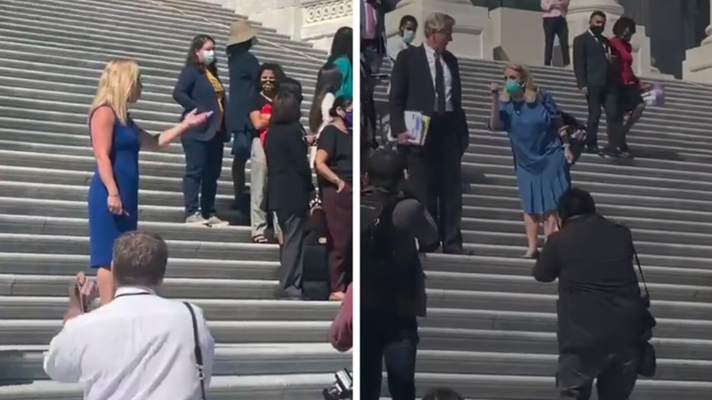 Marjorie Taylor Greene Gets in Shouting Match With Dem Lawmakers on US Capitol Steps