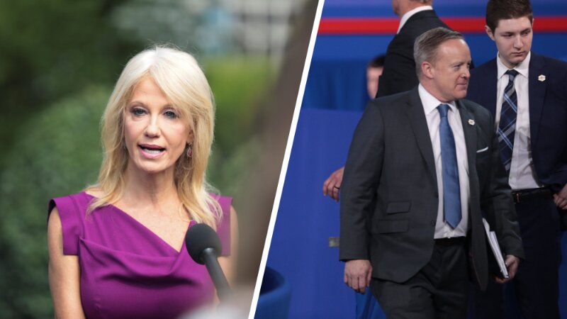 Kellyanne Conway, Spicer Fire Back at Biden After Being Asked To Resign From Military Panels