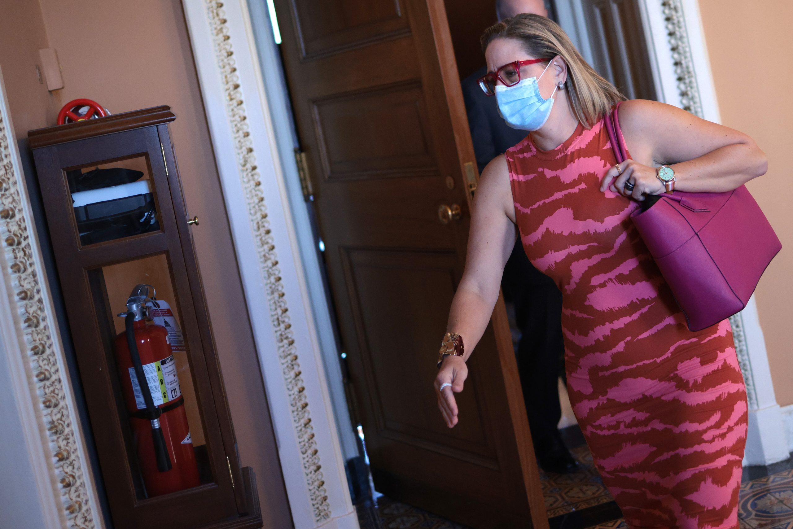 Protesters Follow Sinema Into Bathroom to Confront Her Over Biden’s Agenda