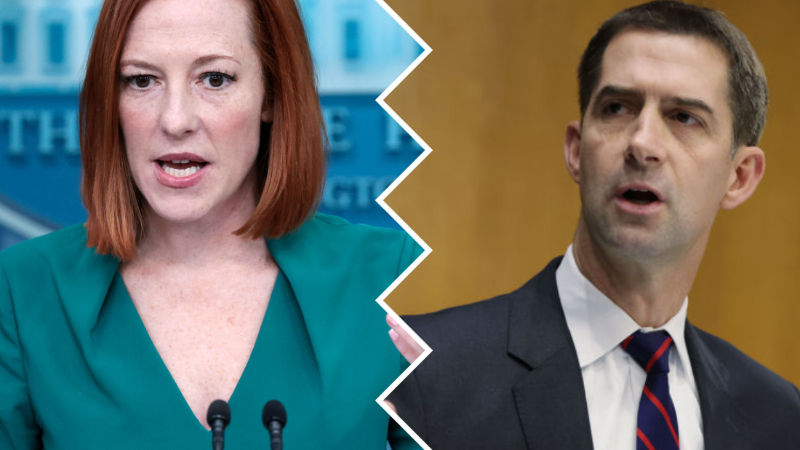Psaki Fires Back at Cotton for Accusing Biden of Taking ‘Half Measures’ to Help Ukraine