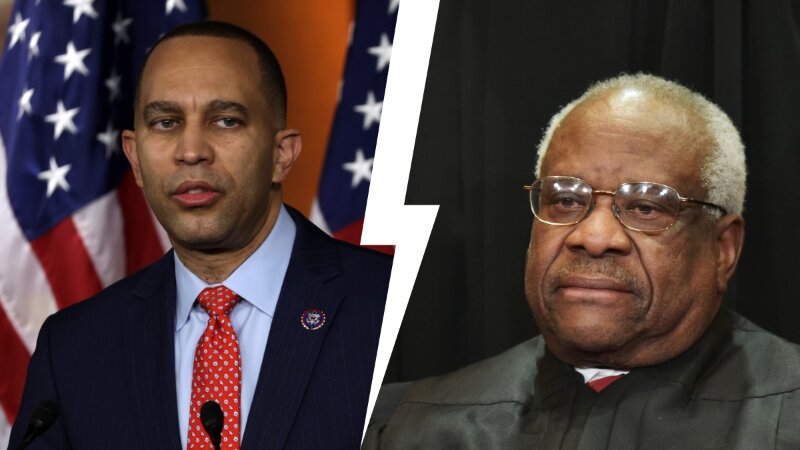 Hakeem Jeffries Criticizes Clarence Thomas Over Positions on Issues Facing Supreme Court
