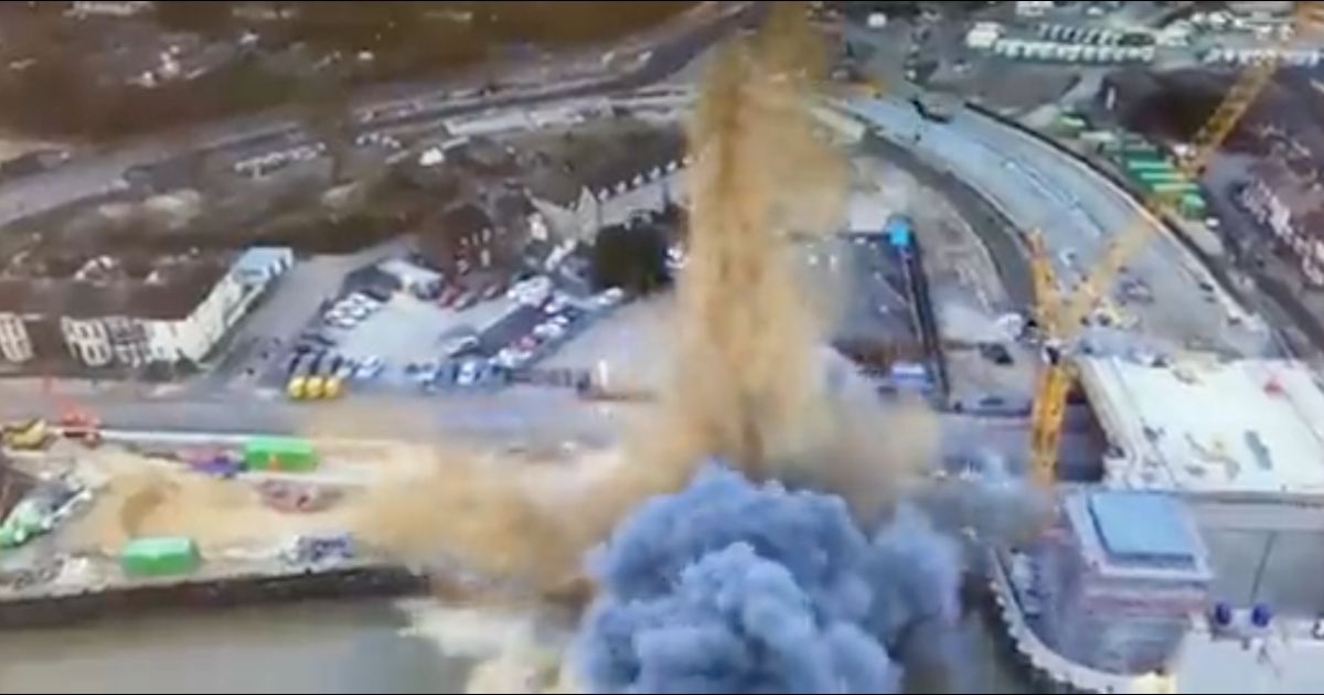 WWII Bomb Suddenly Detonates in Small Town – Drone Footage Captures the Massive Explosion