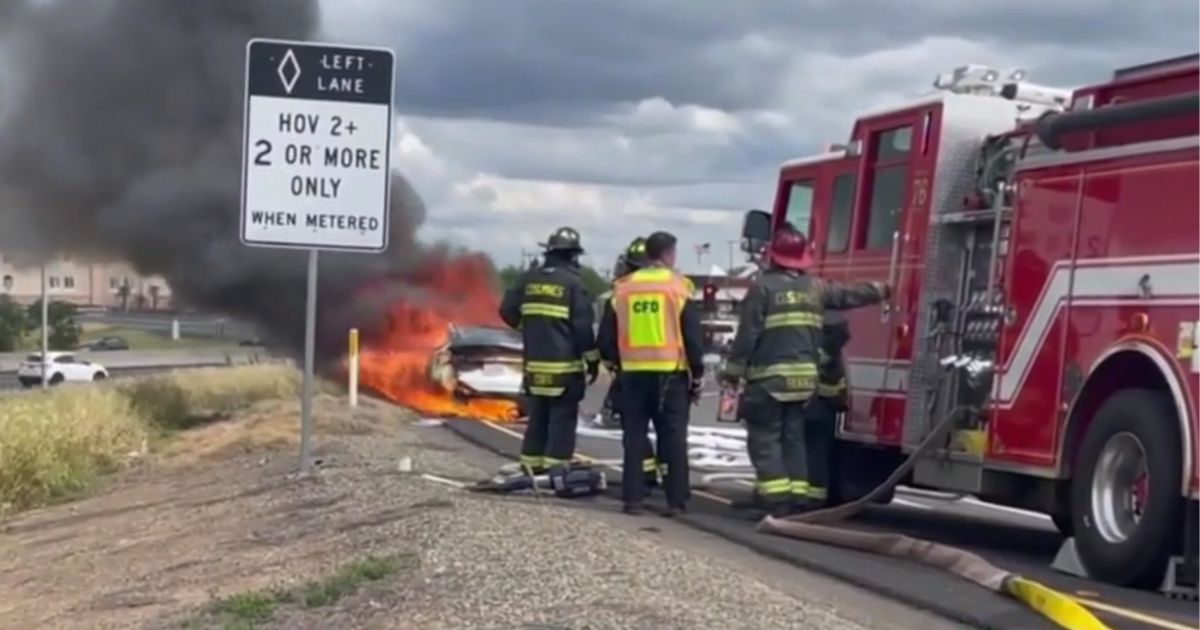 Dad Grateful to Be Alive After EV Starts Shaking, Burns to a Crisp on Highway