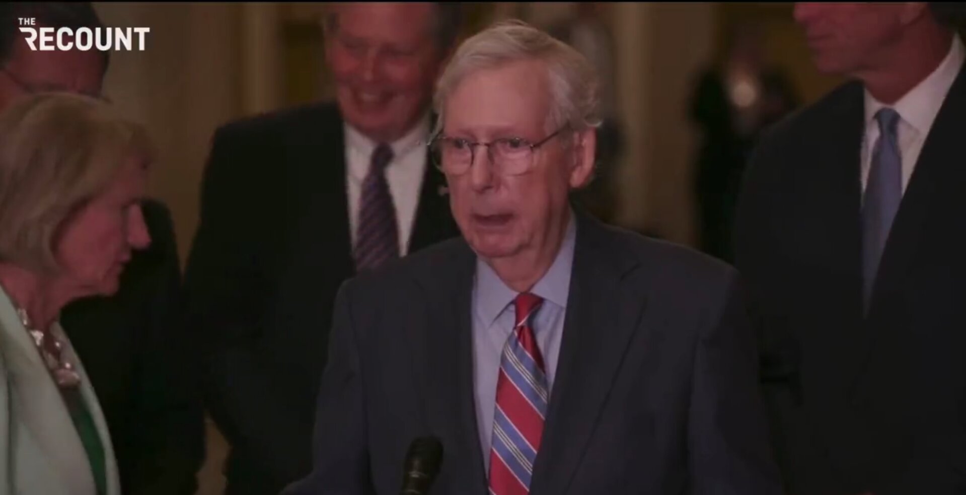 McConnell Escorted Away From Press Conference After He Freezes for 20 Seconds Mid-Sentence