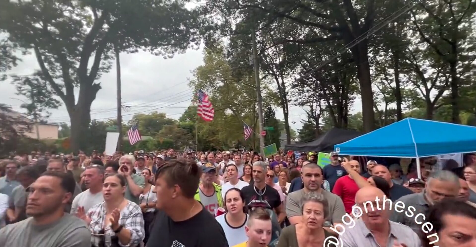 Hundreds of Staten Island Residents Protest Migrant Shelter Hosted at Former Catholic School