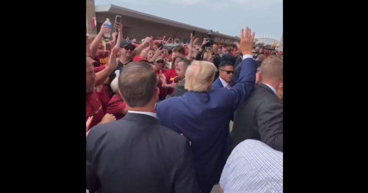 Watch: Trump Mobbed by Supporters Chanting ‘USA!’ After Arriving at Iowa State Football Game