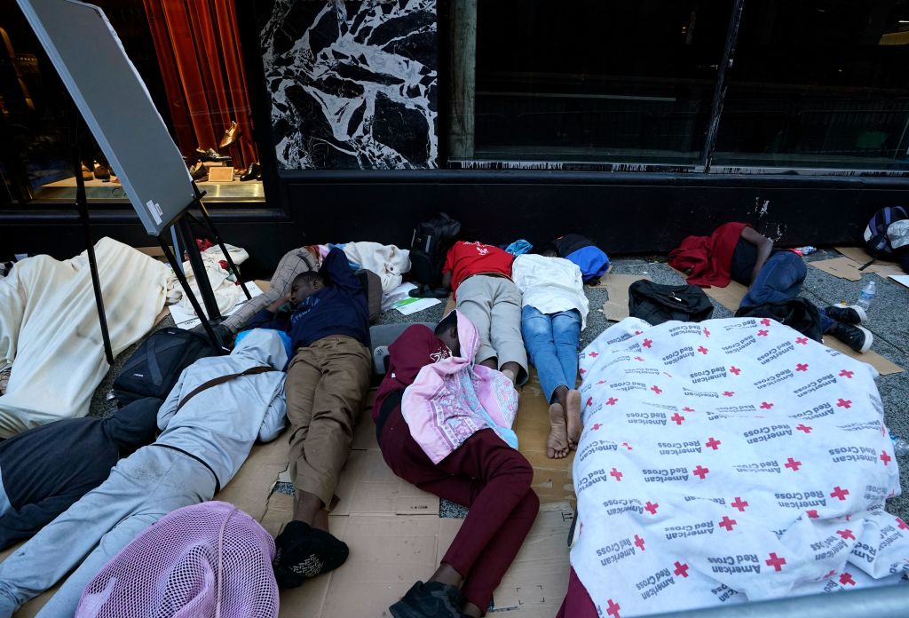 Illegal Immigrants Sleep on Floor of Overcrowded Roosevelt Hotel Bar In Wake of Eviction