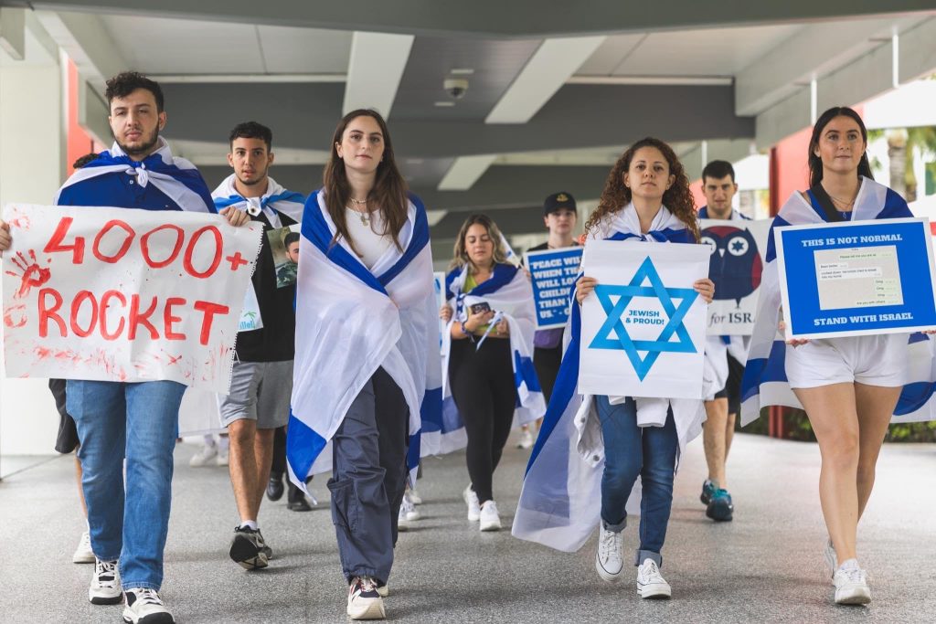 (Photo by Zach Odza) An Israeli university student in Florida told the IJR how the ongoing conflict between Israel and Hamas is affecting his family and friends, and about taking part in a pro-Palestinian protest at Florida Atlantic University.
