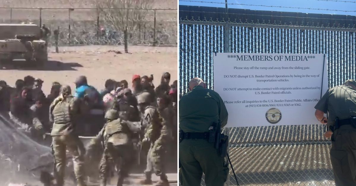 New Sign at Border Lists New Media Restrictions After Video Shows Migrants Overwhelming Soldiers on US Soil: Report
