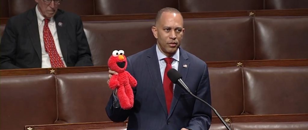 Elmo-Wielding Hakeem Jeffries Hits House Floor Attempting To Stop GOP From Scrapping PBS Funding