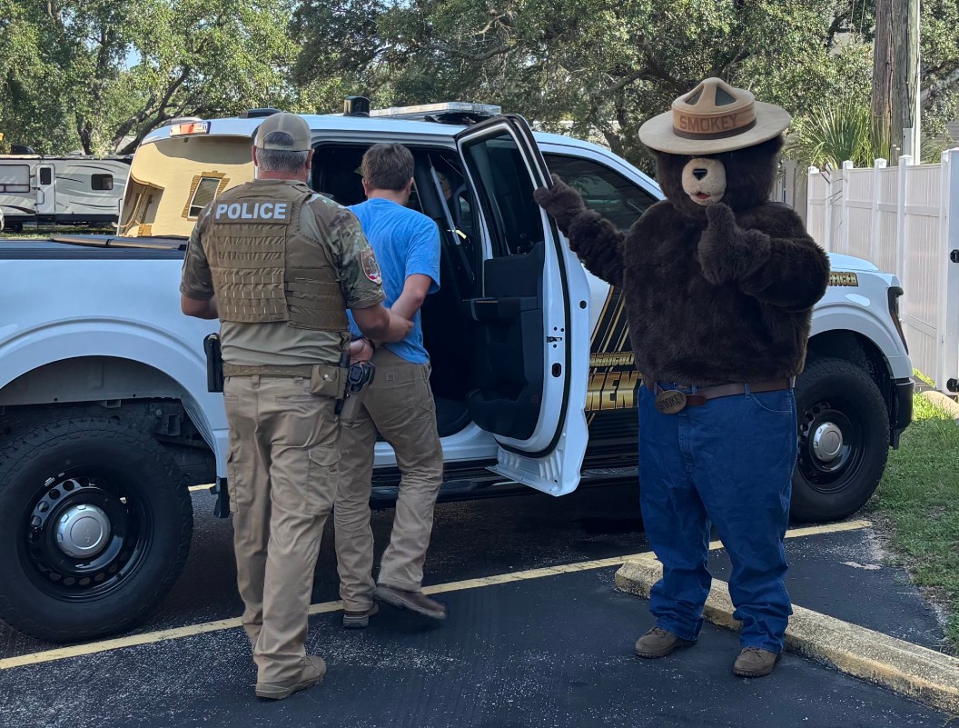 Smokey the Bear Helps Nab Suspect Allegedly Stealing His Signs