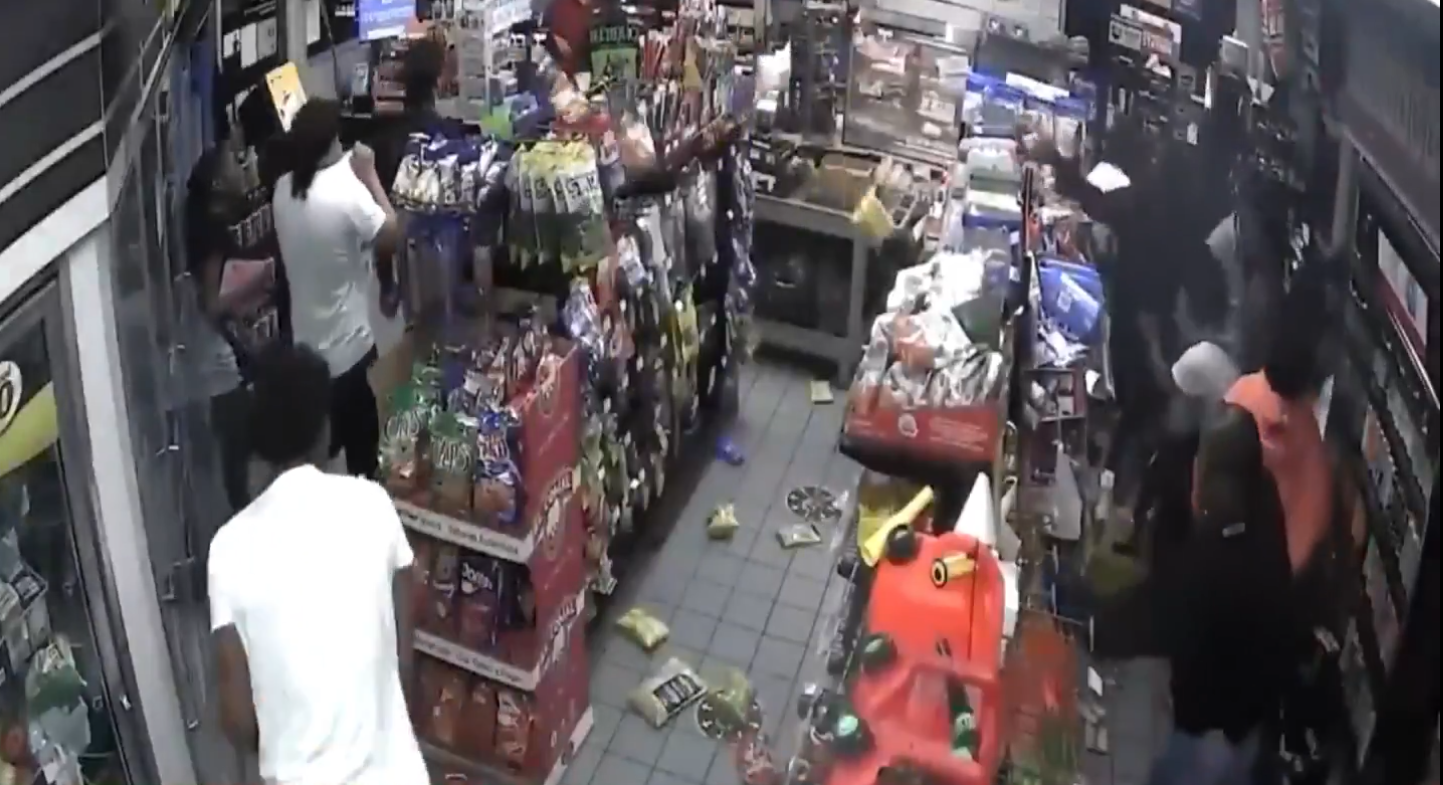 Teen Mob Trashes Sacramento Gas Station Store