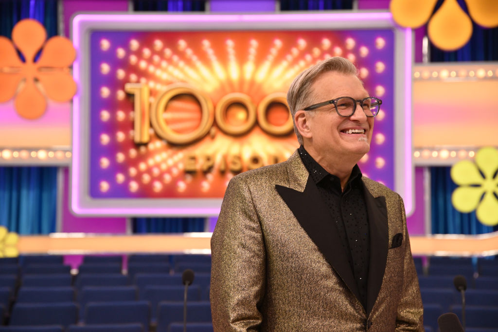 GLENDALE, CALIFORNIA – FEBRUARY 04: Drew Carey does an interview at the taping of the 10,000th episode of “The Price Is Right” at Haven Studios on February 04, 2025 in Glendale, California. (Photo by Michael Tullberg/Getty Images)