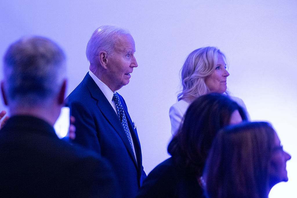 BOSTON, MASSACHUSETTS – OCTOBER 26: Former U.S. President Joe Biden and his wife Jill Biden arrive at the Edward Kennedy Institute on October 26, 2025 in Boston, Massachusetts. Former President Joe Biden was honored with a lifetime achievement award. (Photo by Scott Eisen/Getty Images)