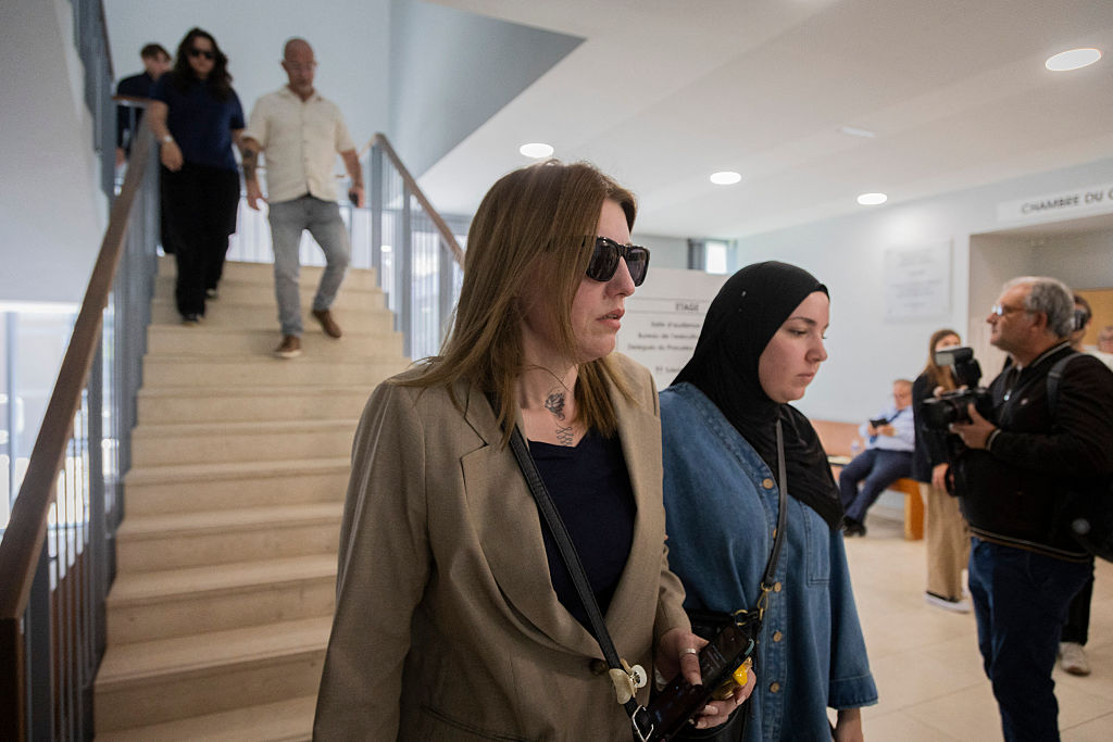 Laetitia R leaves the morning session devoted to the psychological analysis of Guillaume Bucci. France, Alpes-de-Haute-Provence, Digne-les-Bains, May 20, 2026. Since Monday, the trial of Guillaume Bucci has been underway at the Assize Court of Digne-les-Bains. The 51-year-old man is accused of rape and acts of torture committed between 2015 and 2022 against his former partner, Laetita. (Photo by Thibaut Durand / Hans Lucas / AFP via Getty Images)