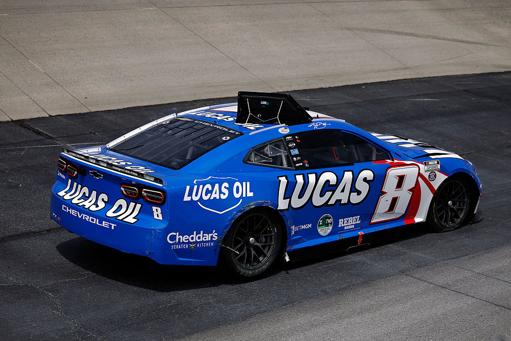 DOVER, DELAWARE – MAY 17: Kyle Busch, driver of the #8 Lucas Oil Chevrolet, drives after an on-track incident during the NASCAR Cup Series All-Star Race at Dover Motor Speedway on May 17, 2026 in Dover, Delaware. (Photo by Sean Gardner/Getty Images)